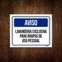 Imagem de Kit 3 Placas Aviso Lavanderia Exclusiva Roupa Pessoal