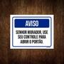 Imagem de Kit 3 Placas Aviso Morador Use Controle Abrir Portão