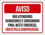 Imagem de Kit 3 Placas Aviso Não Atendemos Vendedores 36X46