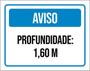 Imagem de Kit 3 Placas Aviso Profundidade 1,60 Metros