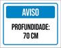 Imagem de Kit 3 Placas Aviso Profundidade 70Cm