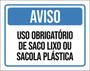 Imagem de Kit 3 Placas Aviso Uso Obrigatório Saco Lixo 36X46