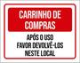 Imagem de Kit 3 Placas Carrinhos Compras Após Uso Devolvê-Los