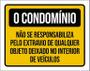 Imagem de Kit 3 Placas Condomínio Não Responsabiliza Extravio Objetos