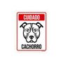 Imagem de Kit 3 Placas Cuidado Cachorro Pitbull