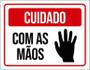 Imagem de Kit 3 Placas Cuidado Com As Mãos