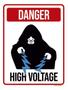 Imagem de Kit 3 Placas Danger High Voltage Imperador 36X46