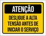 Imagem de Kit 3 Placas De Atenção Desligue Alta Tensão 36X46