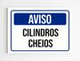 Imagem de Kit 3 Placas de aviso cilindros cheios sinalização A4 MDF