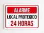 Imagem de Kit 3 Placas de sinalização alarme local protegido 24 horas