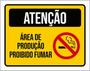 Imagem de Kit 3 Placas De Sinalização Atenção Área Produção Não Fume