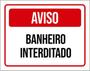 Imagem de Kit 3 Placas De Sinalização - Aviso Banheiro Interditado