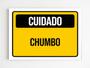 Imagem de kit 3 placas de sinalização cuidado chumbo aviso mdf