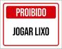 Imagem de Kit 3 Placas De Sinalização - Proibido Jogar Lixo