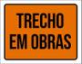 Imagem de Kit 3 Placas De Trecho Em Obras 27X35