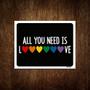 Imagem de Kit 3 Placas Decorativa - All You Need Is Love Diversidade