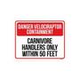 Imagem de Kit 3 Placas Decorativa - Danger Velociraptor Containment