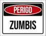 Imagem de Kit 3 Placas Decorativa - Perigo Zumbis