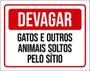 Imagem de Kit 3 Placas Devagar Gatos Outros Animais Soltos Sítio