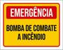 Imagem de Kit 3 Placas Emergência Bomba Combate Incêndio 36X46