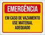 Imagem de Kit 3 Placas Emergência Em Caso Vazamento Material