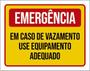 Imagem de Kit 3 Placas Emergência Em Caso Vazamento Use Equipamento