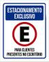 Imagem de Kit 3 Placas Estacionamento Exclusivo Clientes Escritório