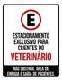 Imagem de Kit 3 Placas Estacionamento Exclusivo Clientes Veterinário