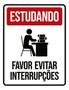 Imagem de Kit 3 Placas Estudando Favor Evitar Interrupções