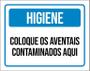 Imagem de Kit 3 Placas Higiene Coloque Aventais Contaminados Aqui