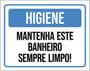 Imagem de Kit 3 Placas Higiene Mantenha Banheiro Limpo 36X46