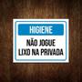 Imagem de Kit 3 Placas Higiene Não Jogue Lixo Na Privada