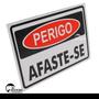 Imagem de Kit 3 Placas Informativa Perigo Afaste-se 19x14cm