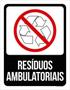 Imagem de Kit 3 Placas Lixo Preta Resíduos Ambulatoriais 36X46