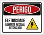 Imagem de Kit 3 Placas Perigo Eletricidade Pessoal Autorizado