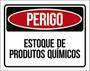 Imagem de Kit 3 Placas Perigo Estoque Produtos Químicos 36X46