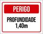 Imagem de Kit 3 Placas Perigo Profundidade 1,40 Metros