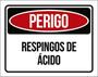 Imagem de Kit 3 Placas Perigo Respingos De Ácido 36X46