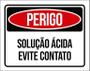 Imagem de Kit 3 Placas Perigo Solução Ácida Evite Contato