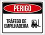 Imagem de Kit 3 Placas Perigo Tráfego Empilhadeira 36X46