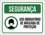 Imagem de Kit 3 Placas Segurança Obrigatório Máscara Proteção H 36X46