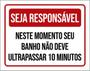 Imagem de Kit 3 Placas Seja Responsável Momento Banho 10 Minutos 36X46