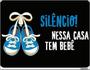 Imagem de Kit 3 Placas Silêncio Nessa Casa Bebê Azul 36X46