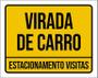 Imagem de Kit 3 Placas Sinalização Ambiente Virada De Carro