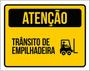 Imagem de Kit 3 Placas Sinalização - Atenção Trânsito De Empilhadeira