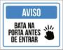 Imagem de Kit 3 Placas Sinalização Aviso Bata Na Porta Antes De Entrar