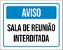 Imagem de Kit 3 Placas Sinalização - Aviso Sala Reunião Interditada