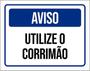 Imagem de Kit 3 Placas Sinalização - Aviso Utilize Corrimão