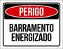 Imagem de Kit 3 Placas Sinalização - Perigo Barramento Energizado