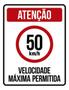 Imagem de Kit 3 Placas Sinalização - Velocidade Máxima 50Km Máximo